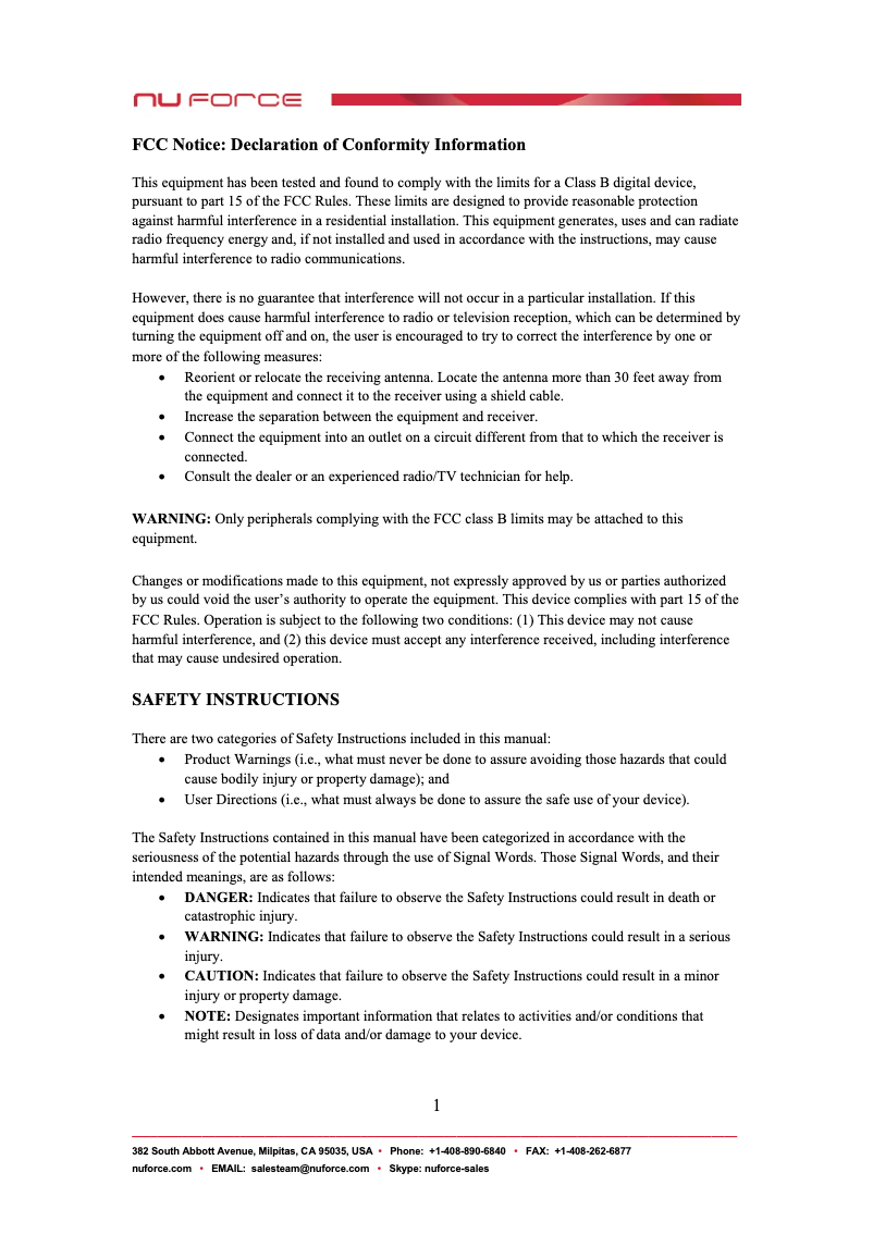 Page 1 de la notice Manuel utilisateur NuPrime Reference 20