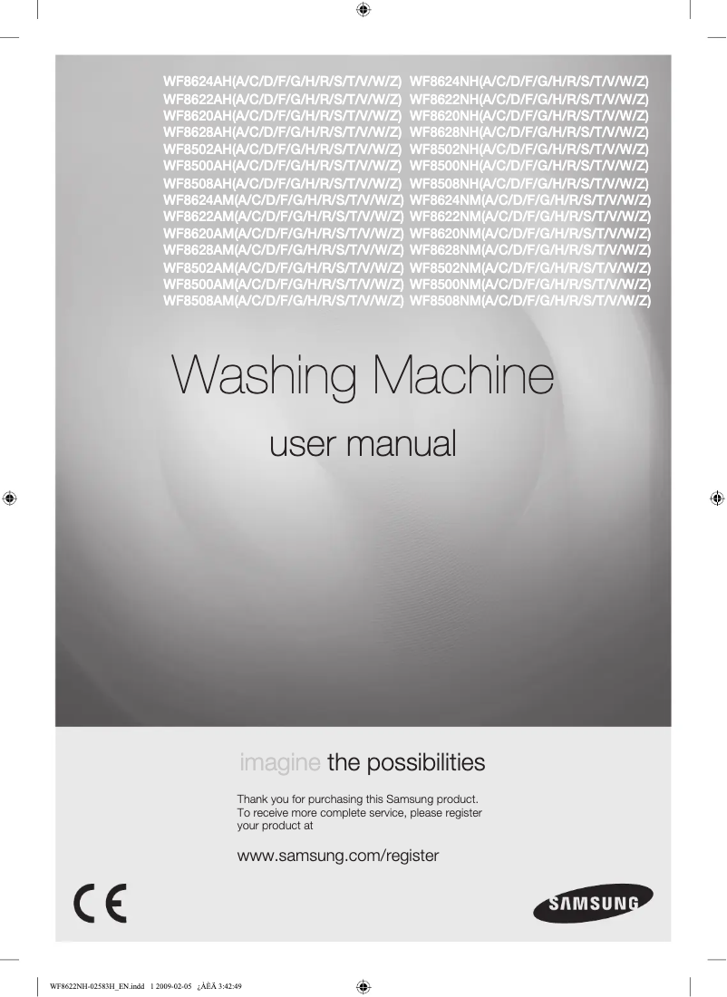 Image de la première page du manuel de l'appareil WF8500NMW