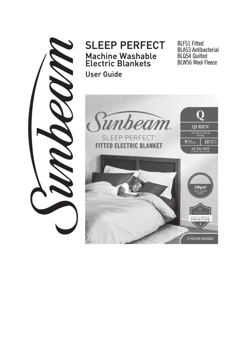 Page 1 de la notice Manuel utilisateur Sunbeam Sleep Perfect BLA5331