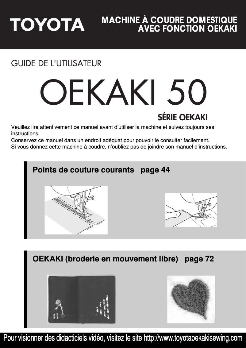 Image de la première page du manuel de l'appareil Oekaki 50B