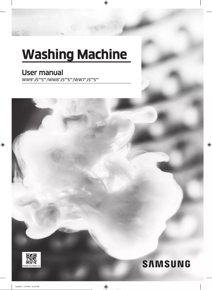 Page 1 de la notice Manuel utilisateur Samsung WW8SJ5545FW