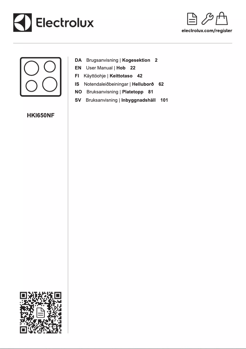 Image de la première page du manuel de l'appareil HKI650NF