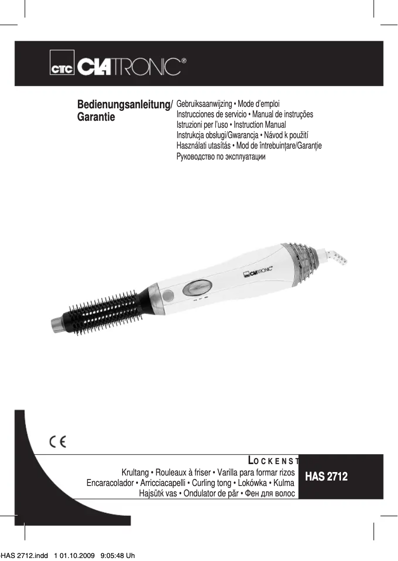 Page 1 de la notice Manuel utilisateur Clatronic HAS 2712