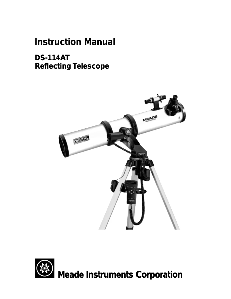 Page n°1 - Manuel utilisateur Meade DS-114AT