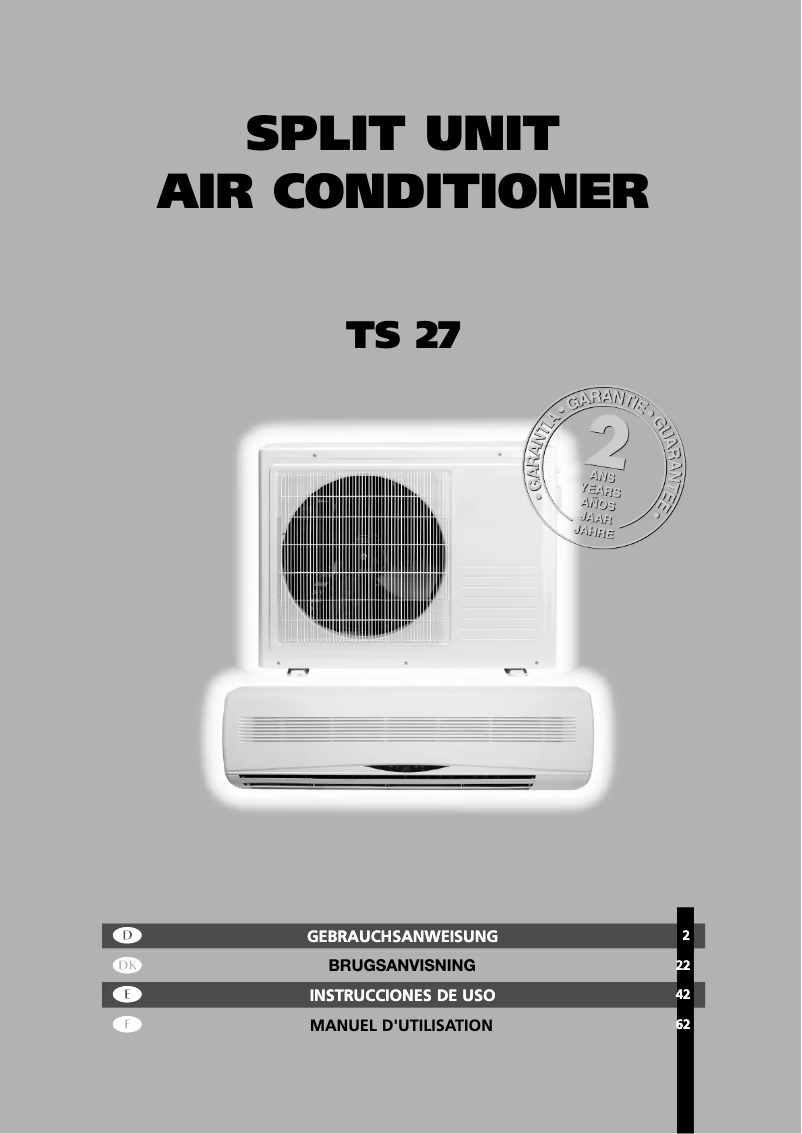 Page 1 de la notice Manuel utilisateur Zibro TS 27