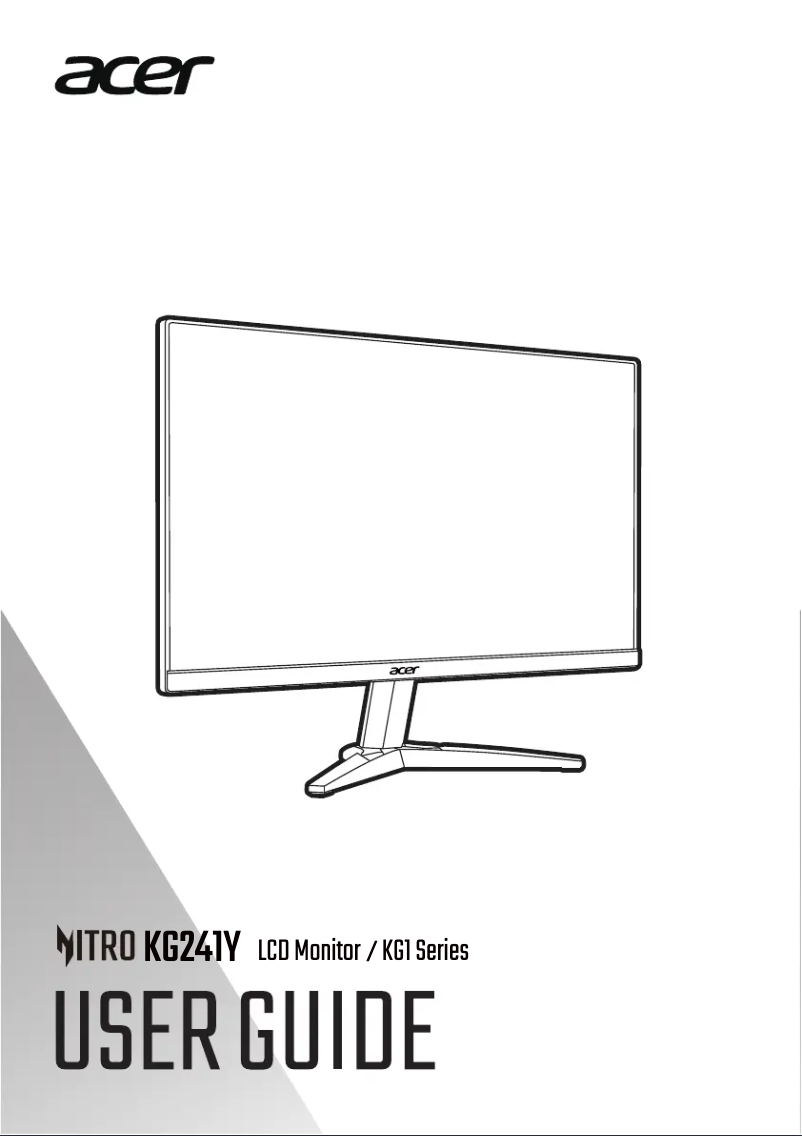 Página 1 del manual Guía de inicio rápido Acer KG241YH