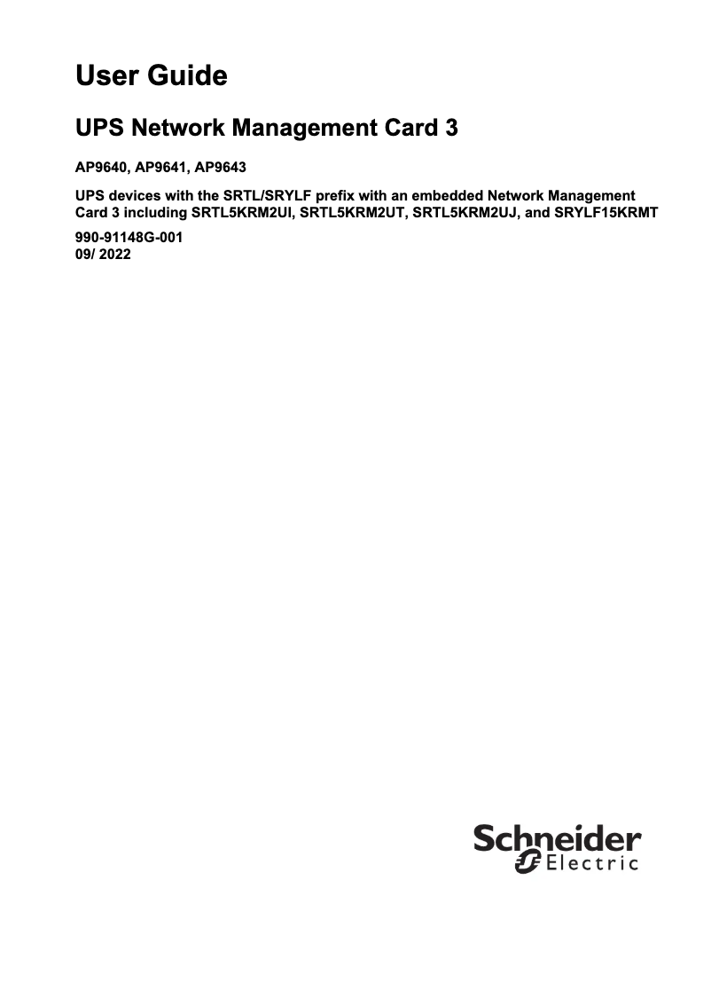 Page n°1 - Manuel utilisateur APC AP9643