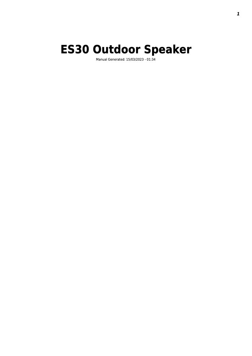 Page 1 de la notice Manuel utilisateur Cambridge ES30