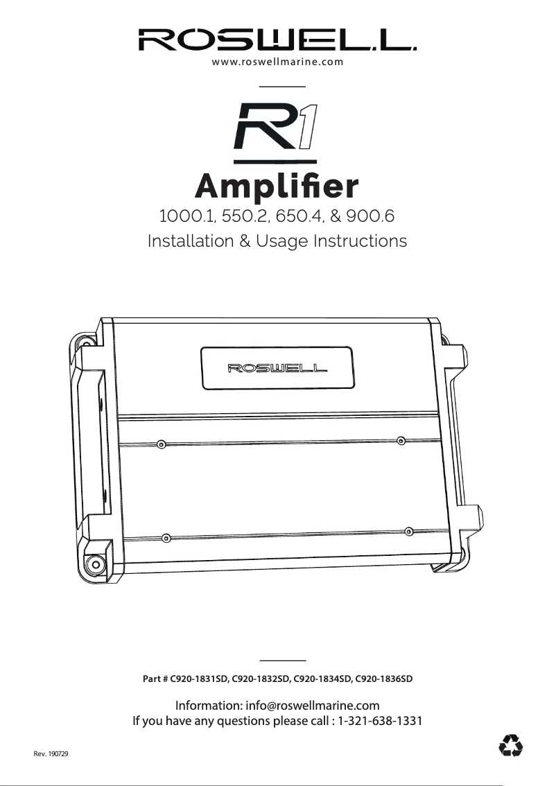 Image de la première page du manuel de l'appareil R1 1000.1