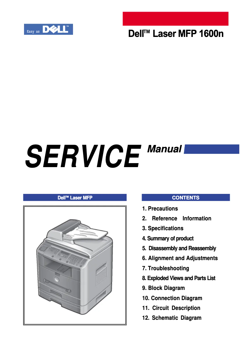 Image de la première page du manuel de l'appareil MFP 1600n