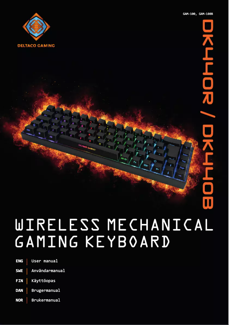 Page 1 de la notice Manuel utilisateur Deltaco Gaming PK95R