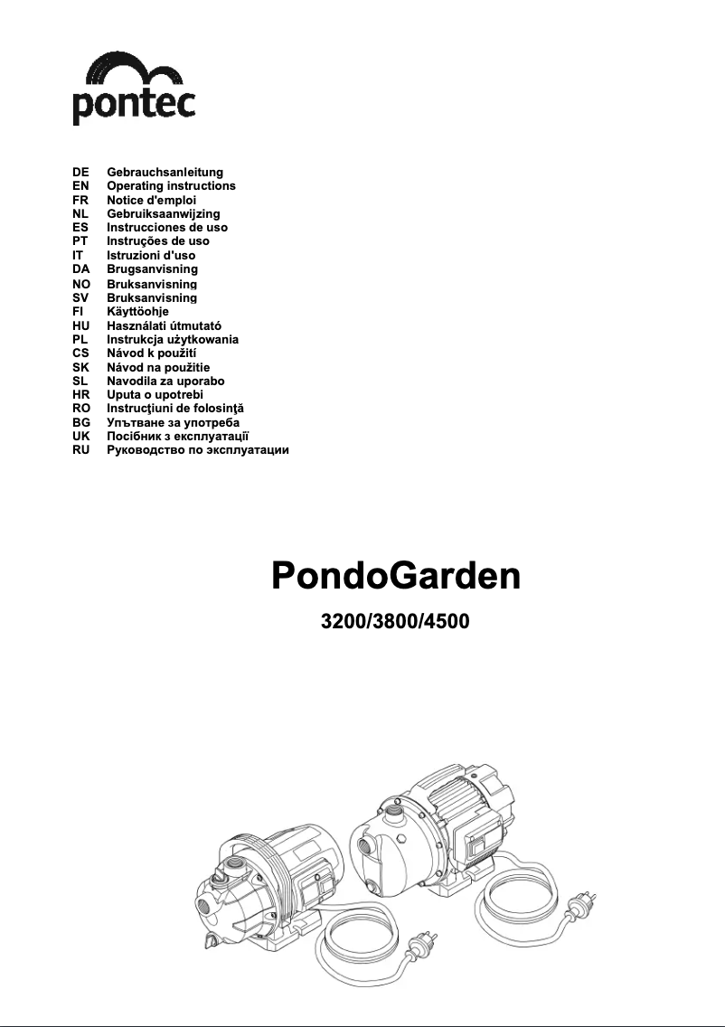 Page n°1 - Manuel utilisateur Pontec PondoGarden 4500
