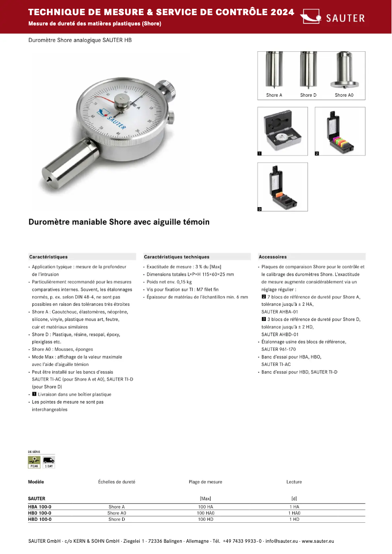 Page 1 de la notice Brochure Sauter HBA 100-0