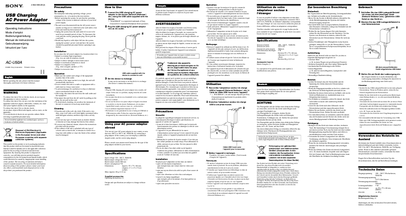 Página 1 del manual Manual de usuario Sony AC-U50A