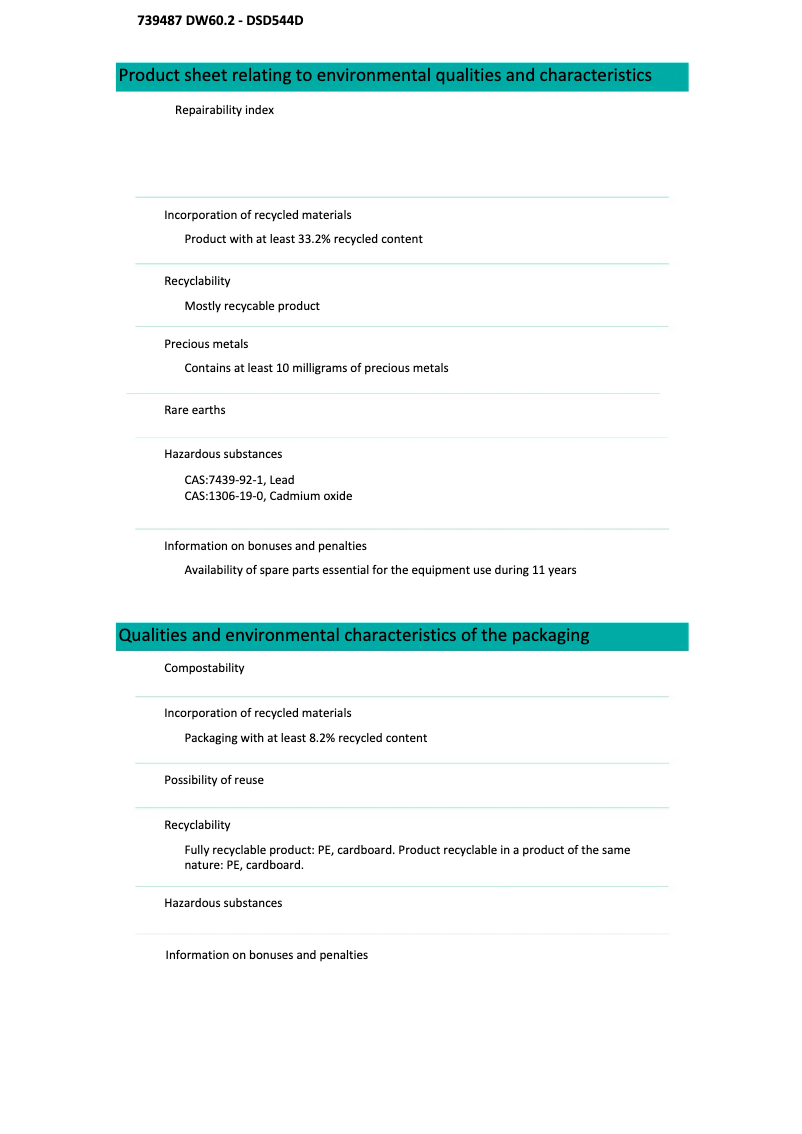 Image de la première page du manuel de l'appareil DSD544D