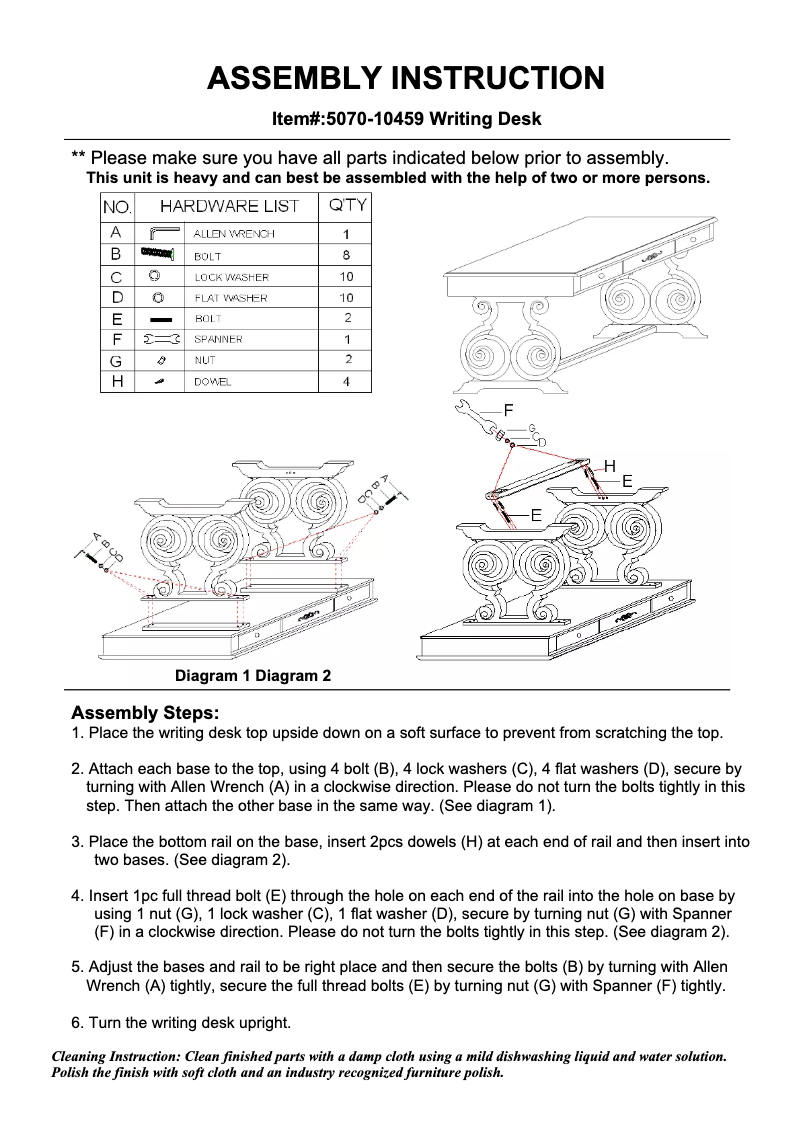 Page 1 de la notice Manuel utilisateur Hooker 5070-10459