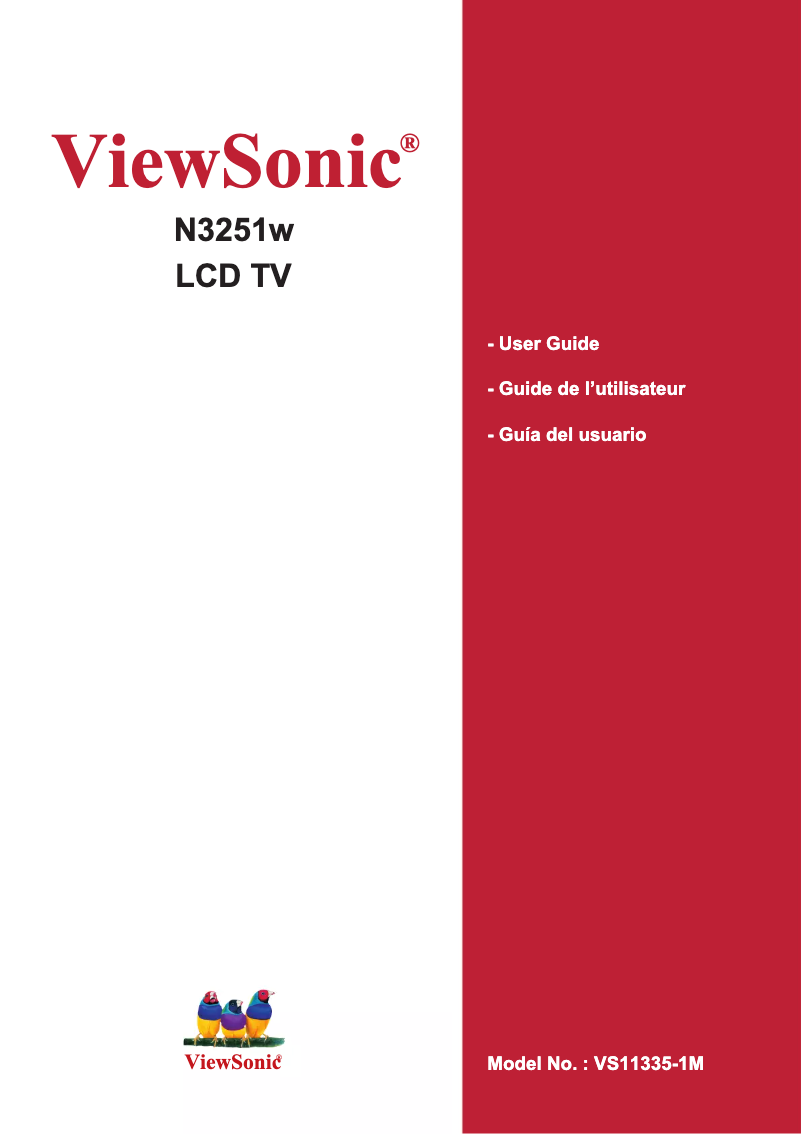 Página 1 del manual Manual de usuario Viewsonic N3251w