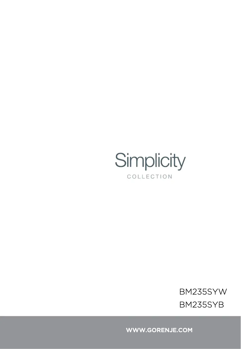 Page n°1 - Guide d'installation Gorenje BM235SYB