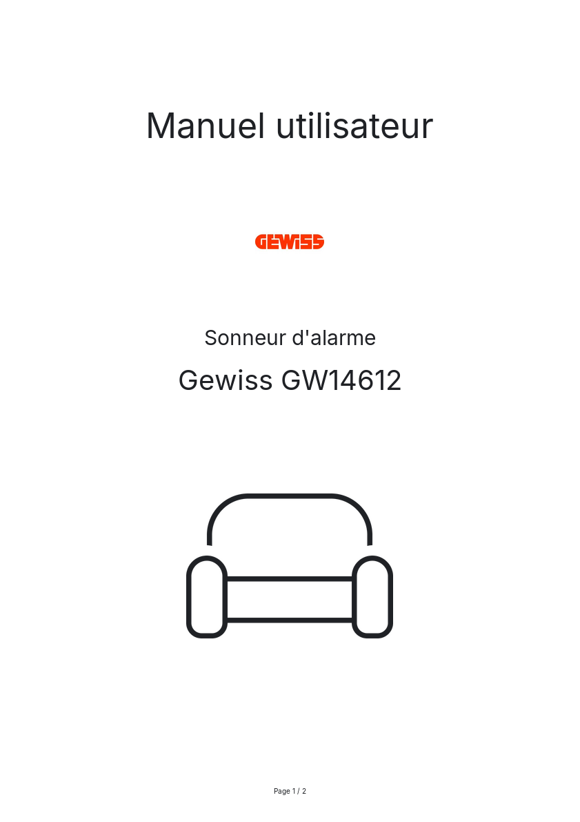Page n°1 - Manuel utilisateur Gewiss GW14612