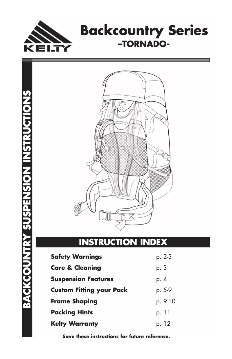 Page n°1 - Manuel utilisateur Kelty Tornado