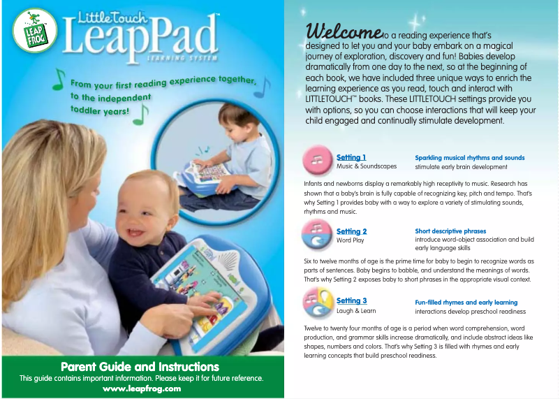 Page 1 de la notice Manuel utilisateur Leap Frog Little Touch LeapPad