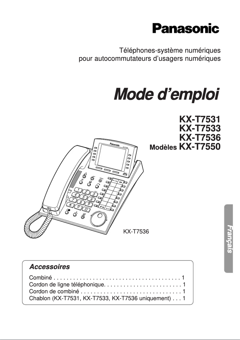 Page 1 de la notice Manuel utilisateur Panasonic KX-T7536