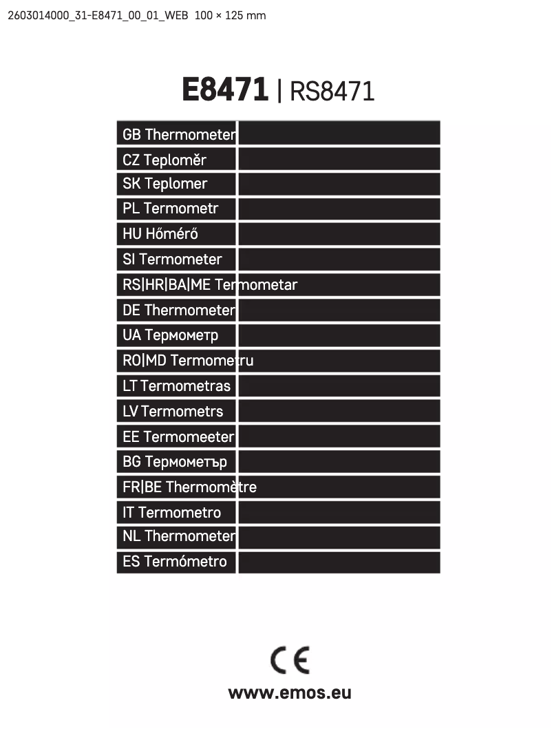 Page n°1 - Manuel utilisateur Emos E8471