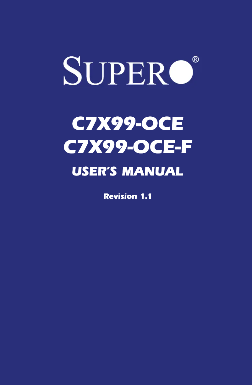Page n°1 - Mode d'emploi Supermicro C7X99-OCE-F