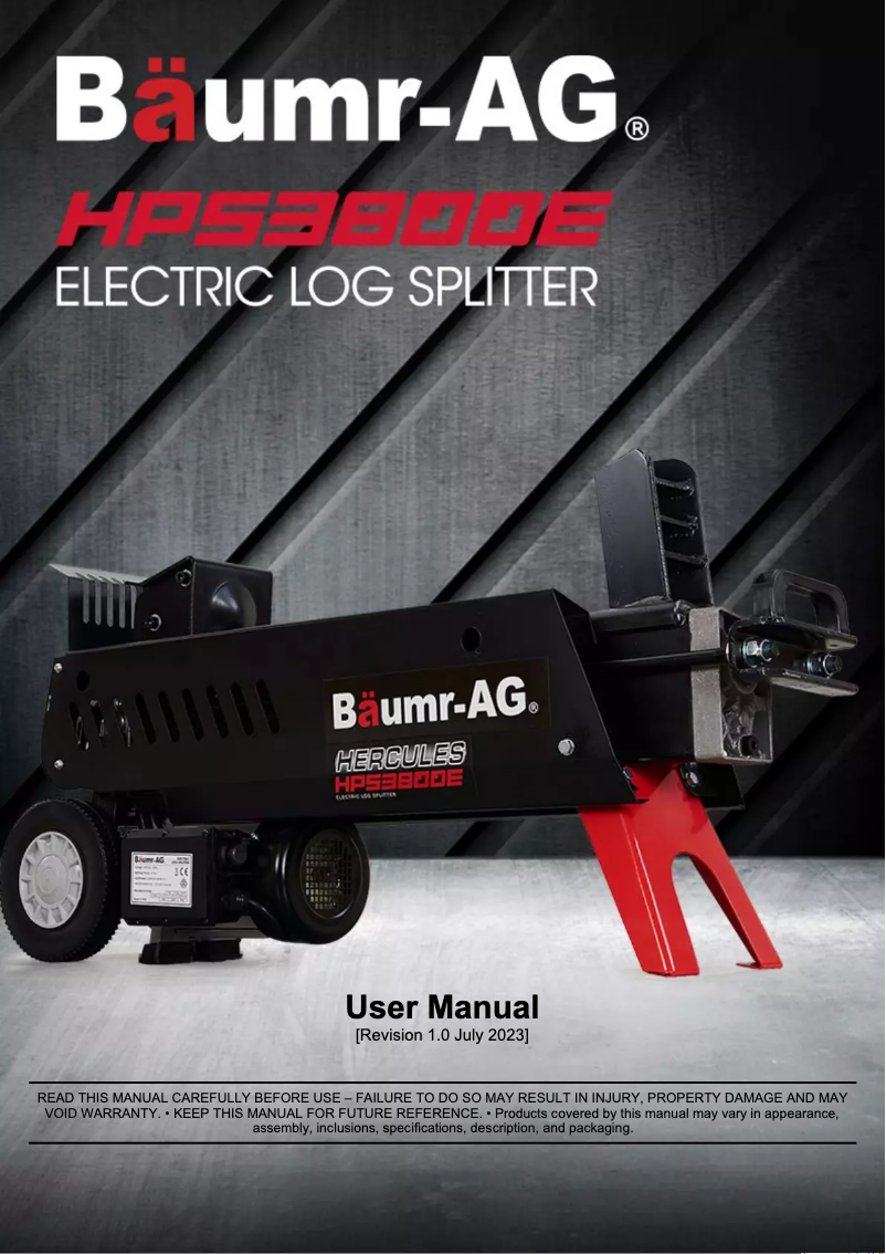 Page n°1 - Manuel utilisateur Baumr-AG HPS3800E