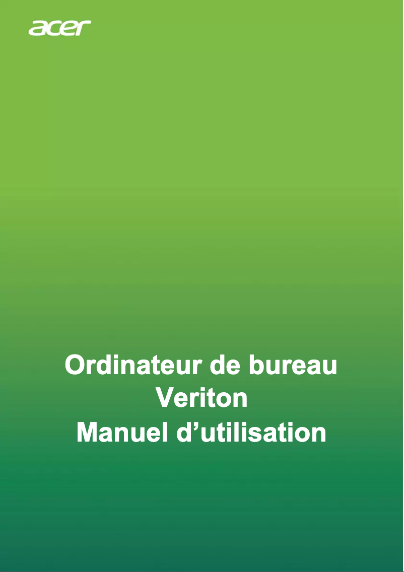 Page 1 de la notice Manuel utilisateur Acer Veriton X4690G