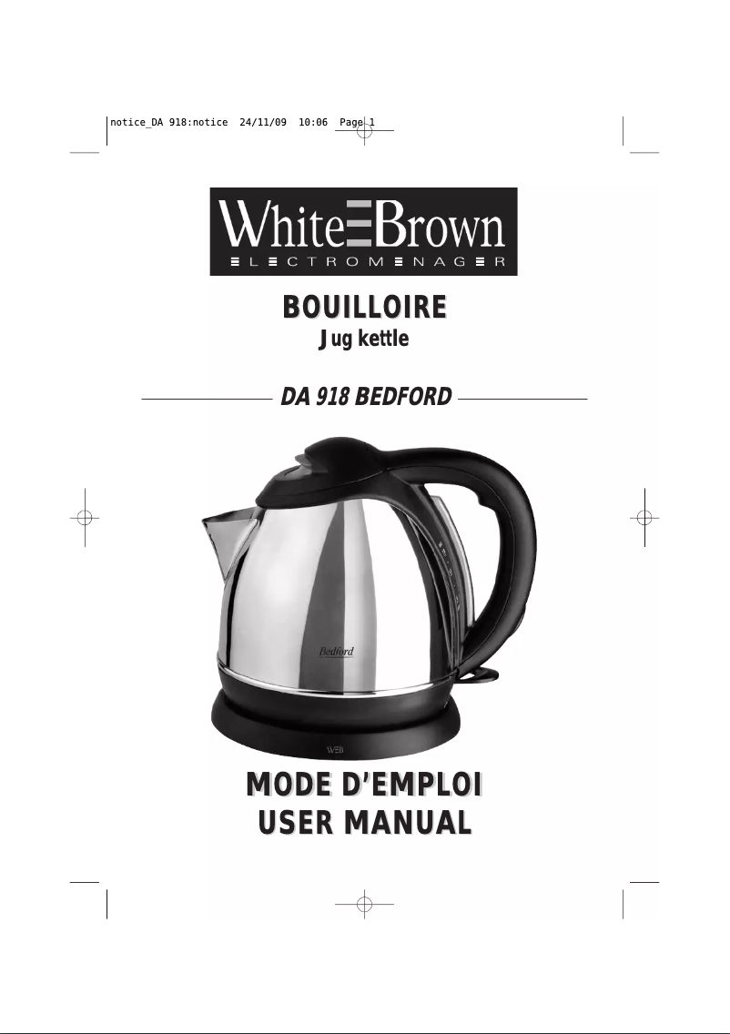 Page n°1 - Manuel utilisateur White And Brown DA 918