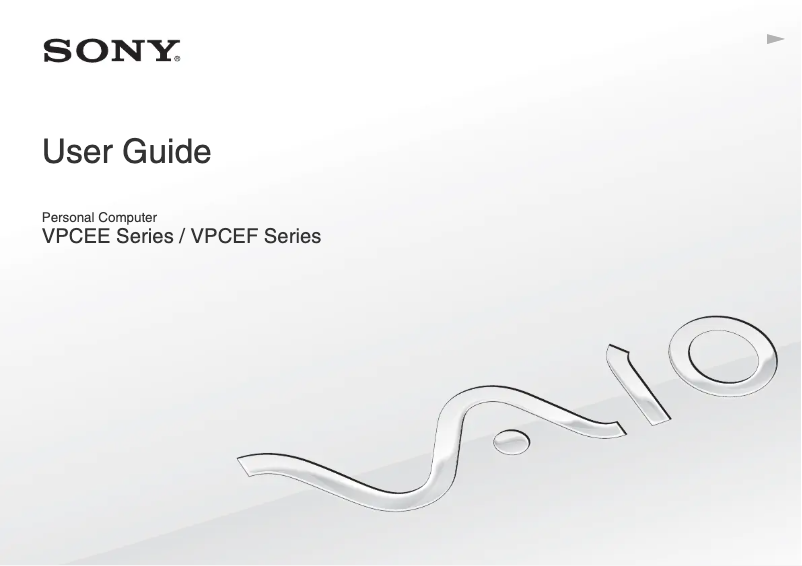 Page n°1 - Manuel utilisateur Sony Vaio VPCEF25FX