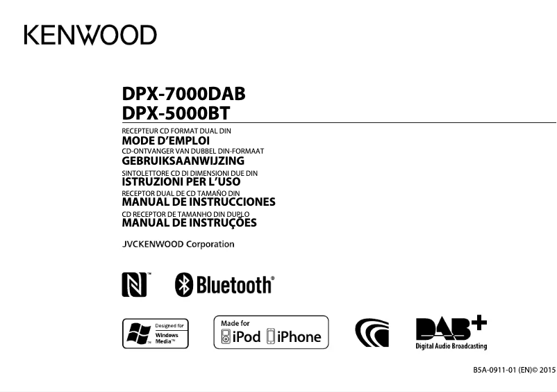 Page 1 de la notice Manuel utilisateur Kenwood DPX-5000BT