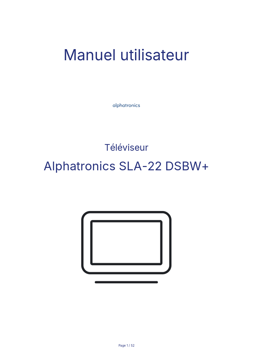 Page n°1 - Manuel utilisateur Alphatronics SLA-22 DSBW+