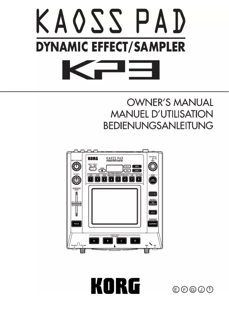 Image de la première page du manuel de l'appareil Kaoss PAD KP3