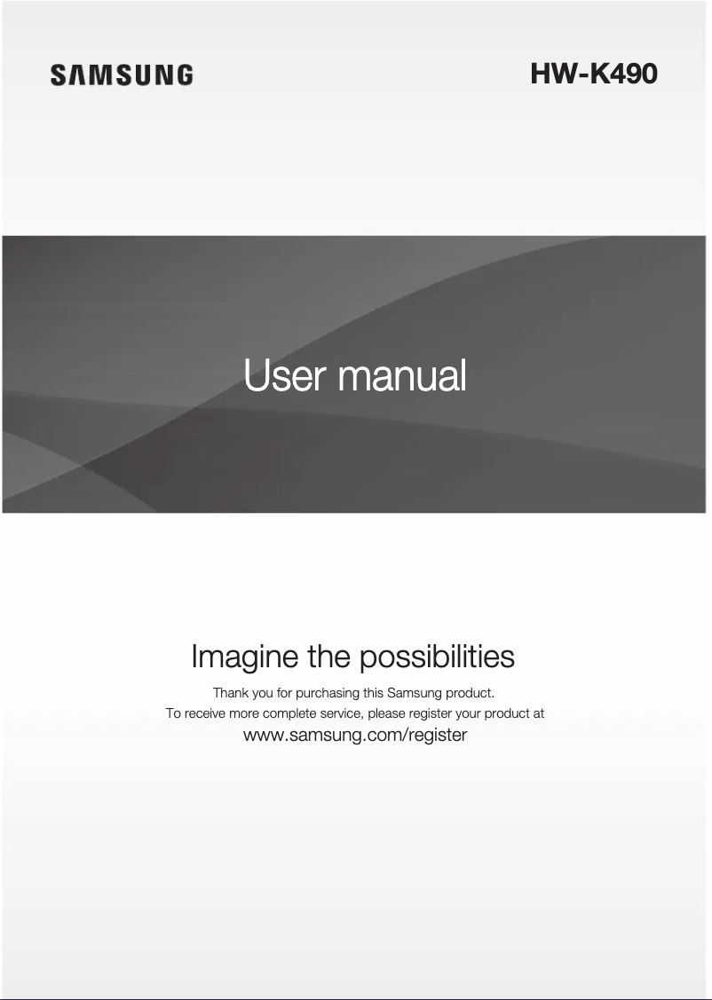 Page 1 de la notice Manuel utilisateur Samsung HW-K490