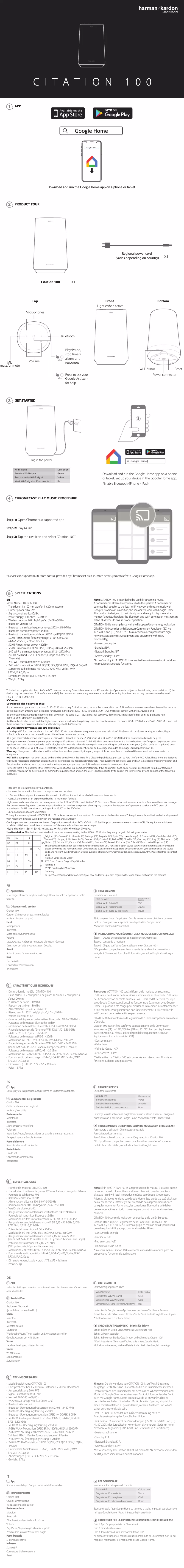 Page 1 de la notice Manuel utilisateur Harman Kardon Citation 100 MK2