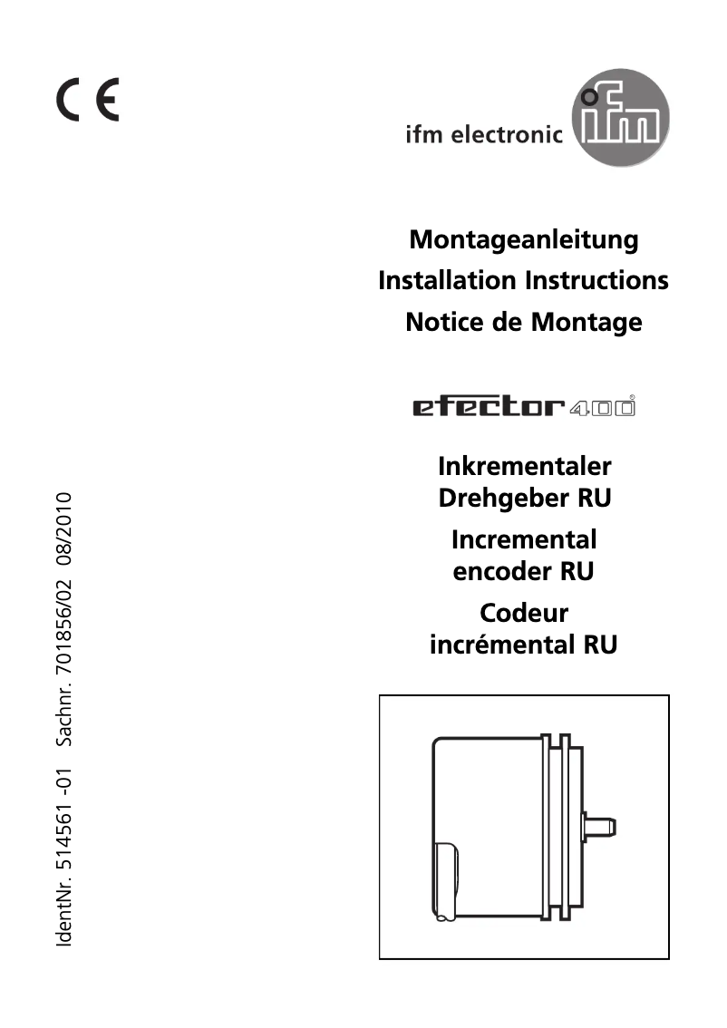 Page n°1 - Manuel utilisateur IFM RU6040