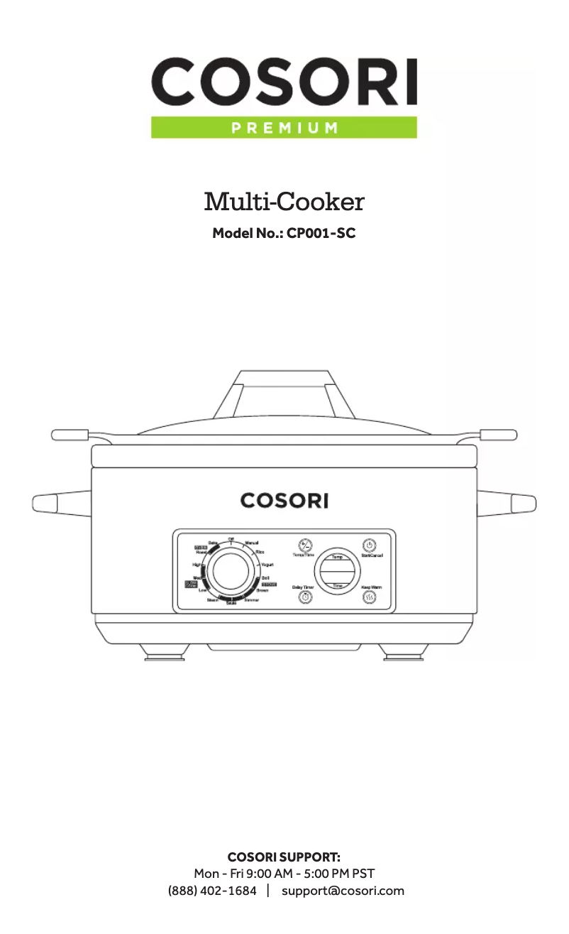 Page n°1 - Manuel utilisateur Cosori CP001-SC