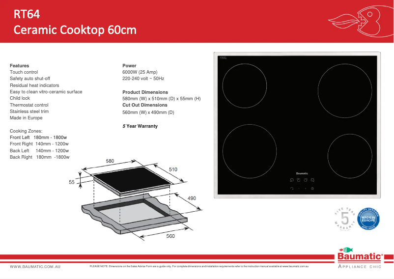 Image de la première page du manuel de l'appareil RT64