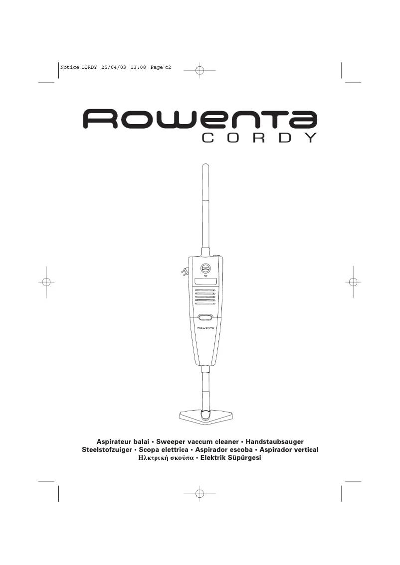 Page n°1 - Manuel utilisateur Rowenta Cordy RO 7076