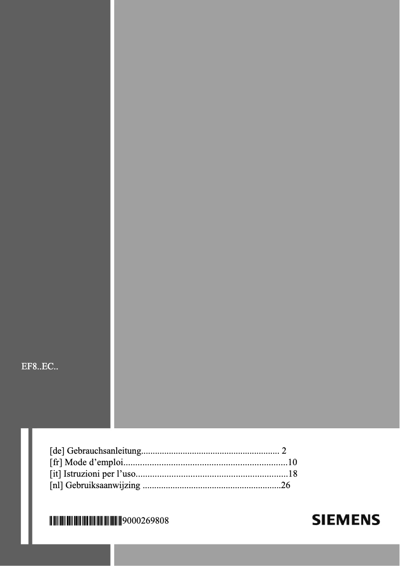 Page n°1 - Manuel utilisateur Siemens EF845EC11