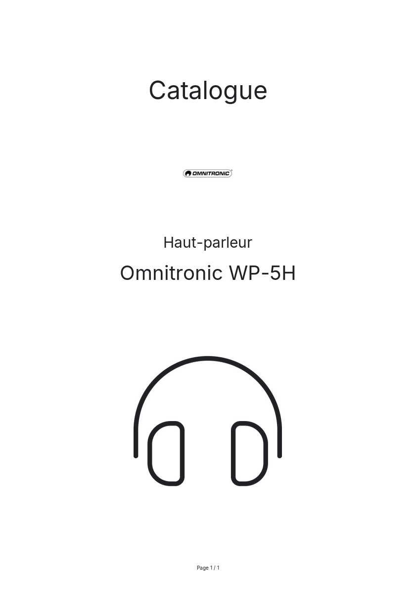 Page n°1 - Catalogue Omnitronic WP-5H
