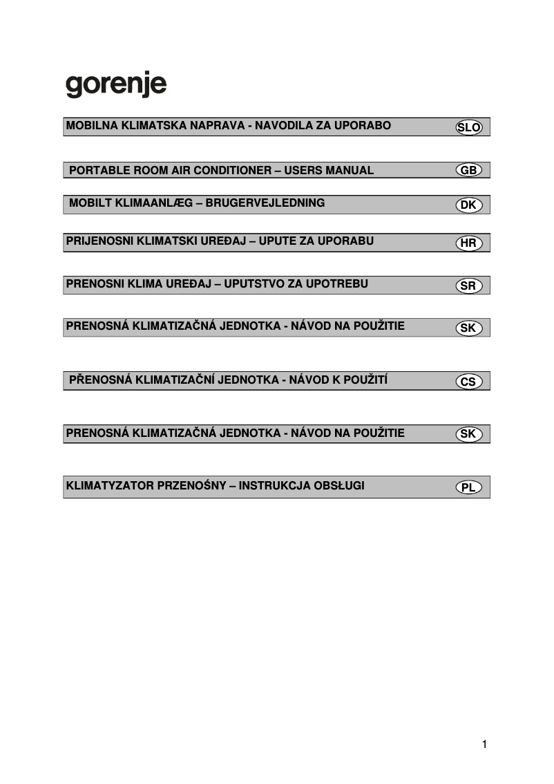 Page n°1 - Manuel utilisateur Gorenje KAM 26 N F1 PDHG