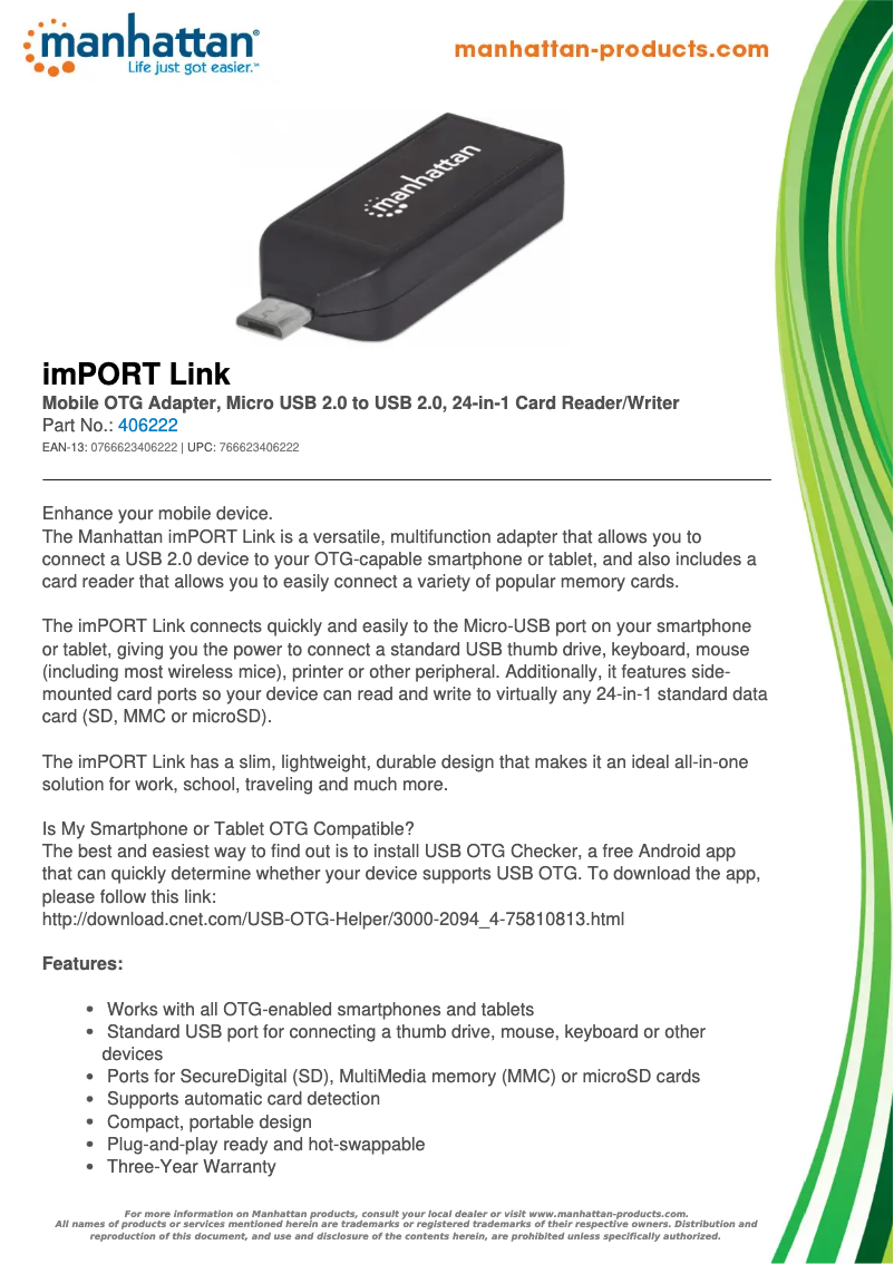 Image de la première page du manuel de l'appareil 406222