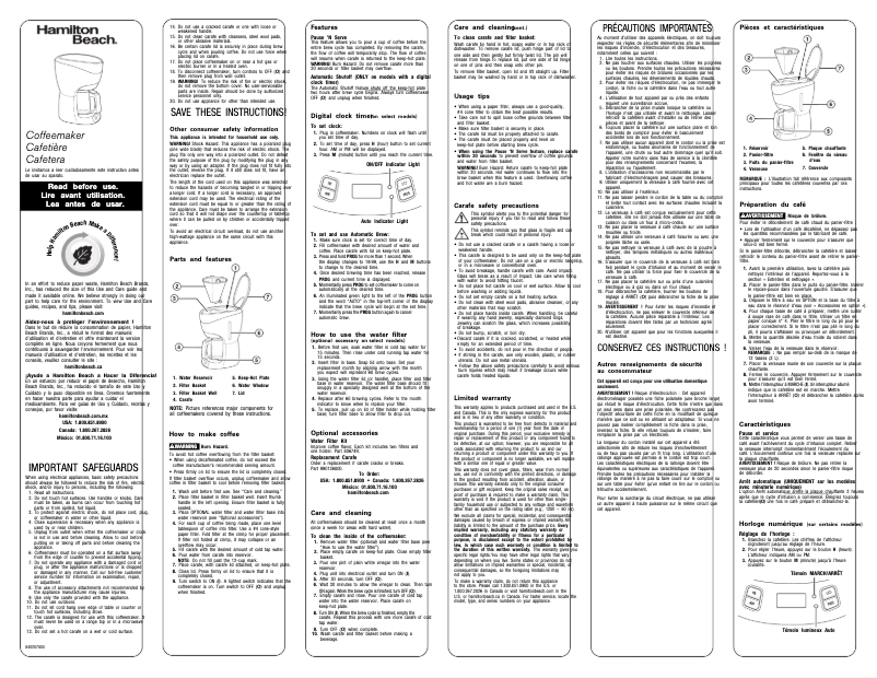 Image de la première page du manuel de l'appareil 49467