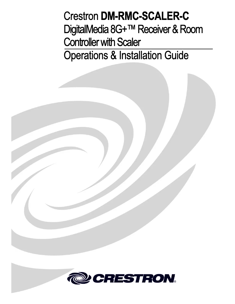 Page n°1 - Manuel utilisateur Crestron DM-RMC-SCALER-C