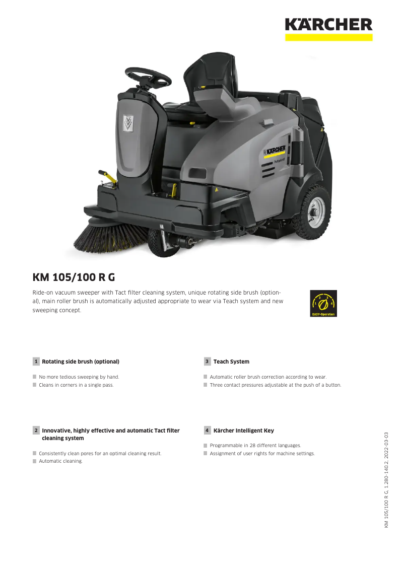 Página 1 del manual Manual de usuario Kärcher KM 105/100 R G