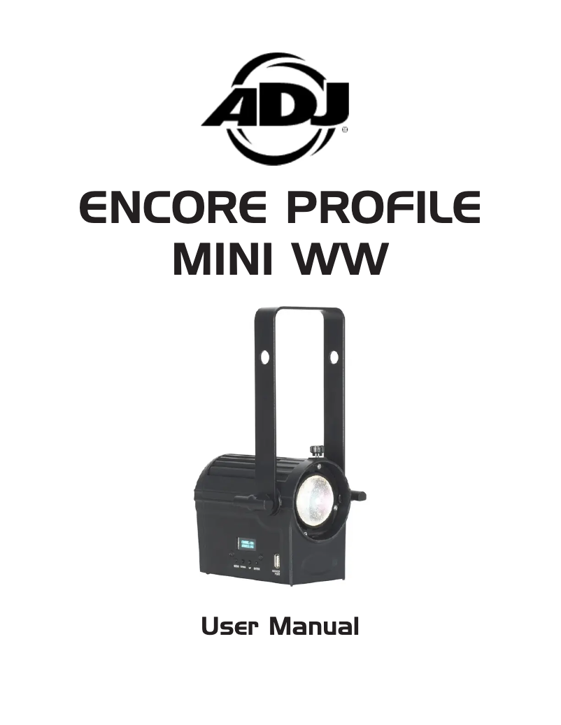 Page 1 de la notice Manuel utilisateur Adj Encore Profile Mini WW