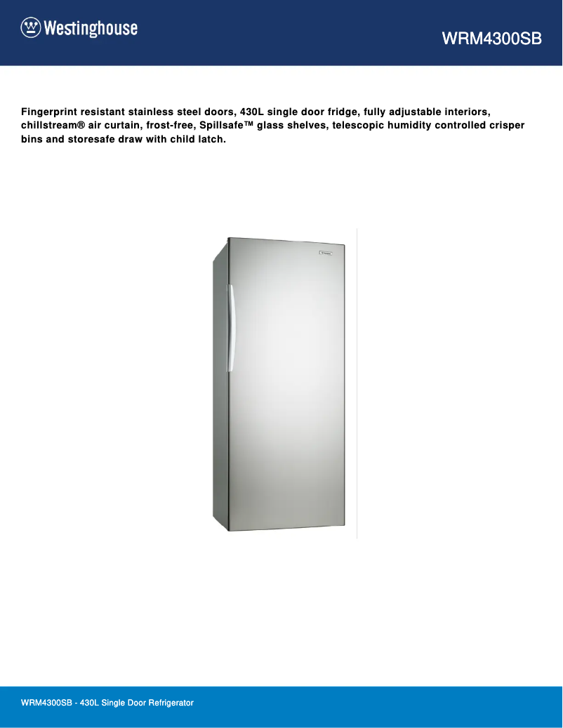 Image de la première page du manuel de l'appareil WRM4300SB